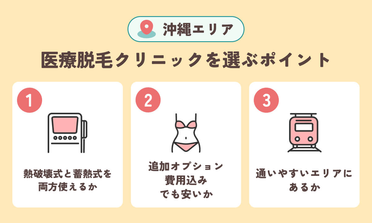 沖縄の医療脱毛クリニックを選ぶポイント