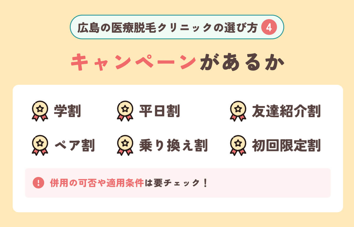 広島の医療脱毛クリニックの選び方4