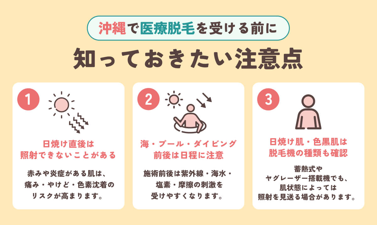 沖縄で医療脱毛を受ける前に知っておきたい注意点