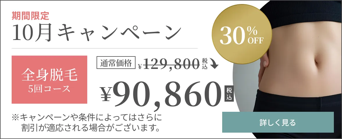 10月・11月全毛脱毛キャンペーン